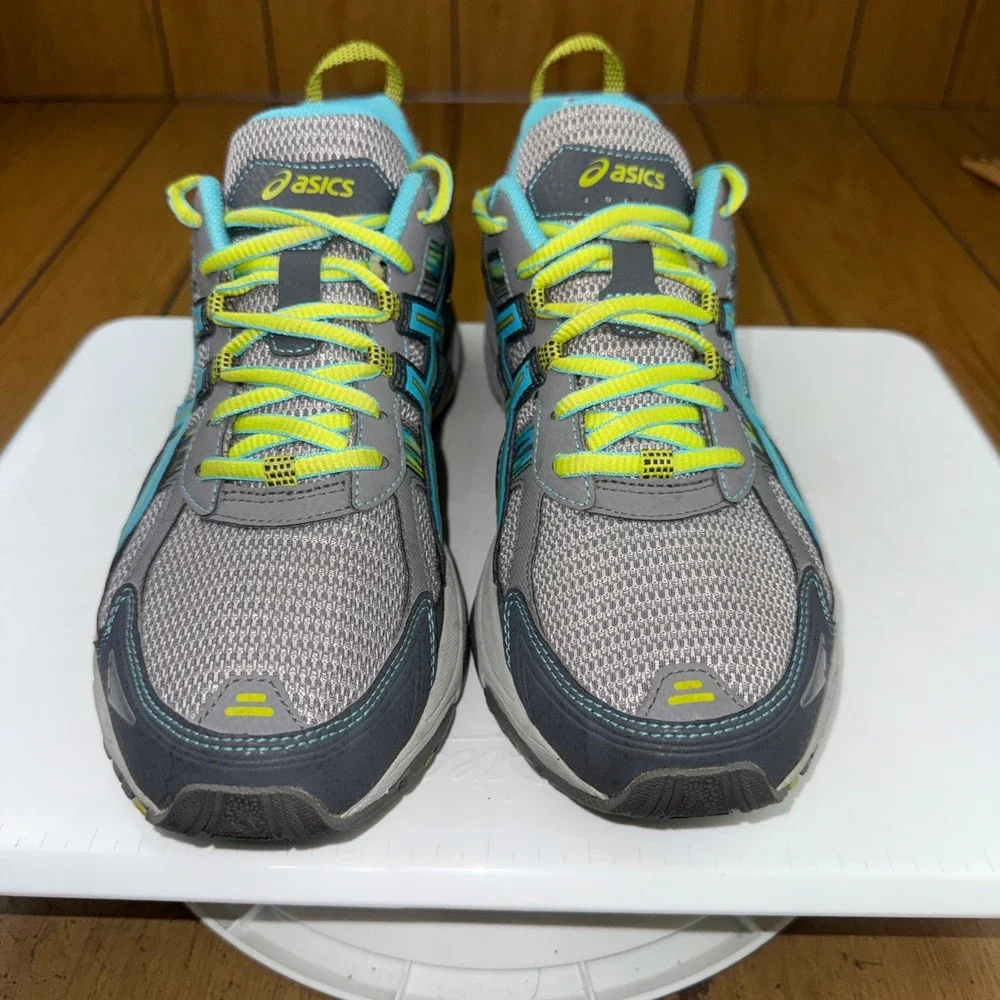 Asics Gel-Venture 5 Womens 11 Grey Blue Yellow Trail Running Shoes‎ T5N8N